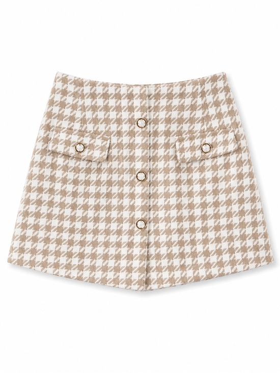 entro Dresses & Skirts - Entro Tan and White Houndstooth Skort Large